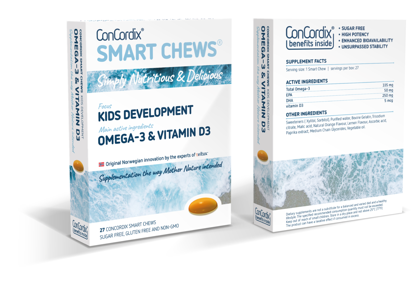 ConCordix Smart Chews Kids development Omega-3 Vitamin D3